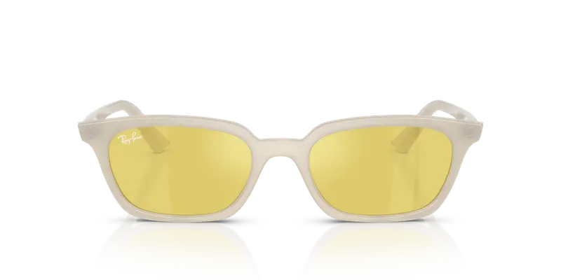 Ray - Ban Unisex RB4456 ZAYA 68086D Occhiali da sole Iniettato Bianco Giallo Pillow Normale miniatura 2