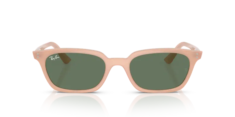 Ray - Ban Unisex RB4456 ZAYA 681182 Occhiali da sole Iniettato Rosa Verde Pillow Normale miniatura 2