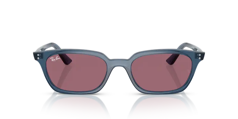 Ray - Ban Unisex RB4456 ZAYA 68121A Occhiali da sole Iniettato Blu Viola Pillow Normale miniatura 2