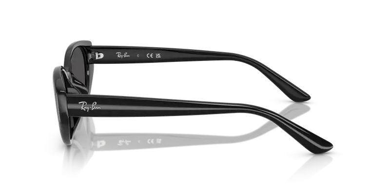 Ray - Ban Unisex RB4457D 667787 Occhiali da sole Iniettato Nero Grigio Pillow Normale miniatura 3