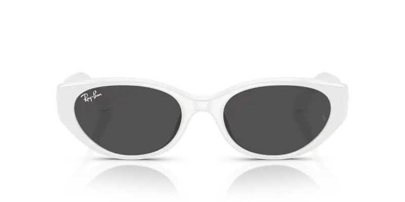 Ray - Ban Unisex RB4457D 677287 Occhiali da sole Iniettato Bianco Grigio Pillow Normale miniatura 2