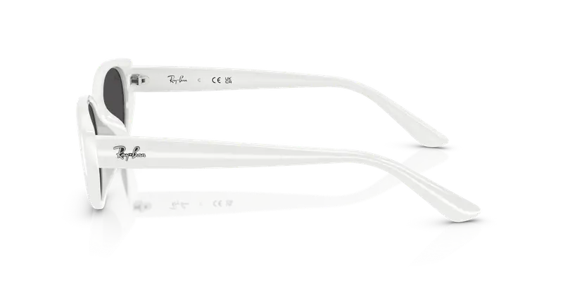 Ray - Ban Unisex RB4457D 677287 Occhiali da sole Iniettato Bianco Grigio Pillow Normale miniatura 3