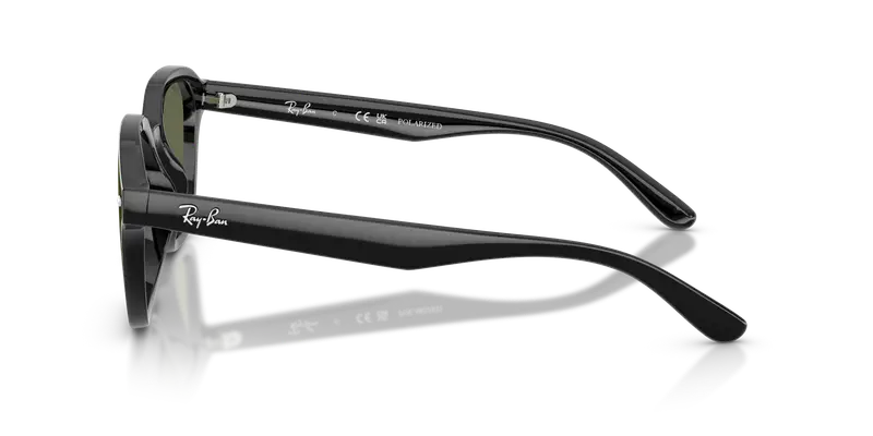 Ray - Ban Unisex RB4458D 601/9A Occhiali da sole Nylon Nero Verde Squadrata Polarizzata miniatura 3