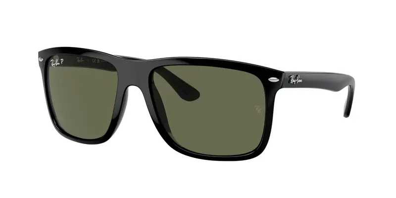 Ray - Ban Unisex RB4547 BOYFRIEND TWO 601/58 Occhiali da sole Iniettato Nero Verde Squadrata Polarizzata