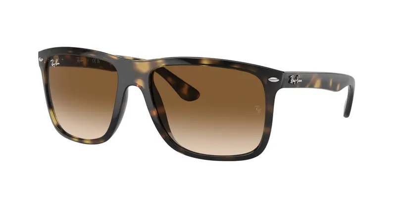 Ray - Ban Unisex RB4547 BOYFRIEND TWO 710/51 Occhiali da sole Iniettato Tartaruga Marrone Squadrata Normale Sfumato