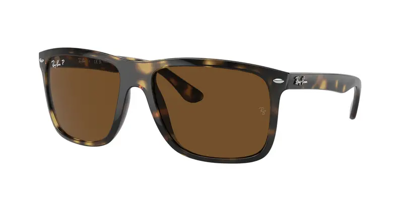 Ray - Ban Unisex RB4547 BOYFRIEND TWO 710/57 Occhiali da sole Iniettato Tartaruga Marrone Squadrata Polarizzata