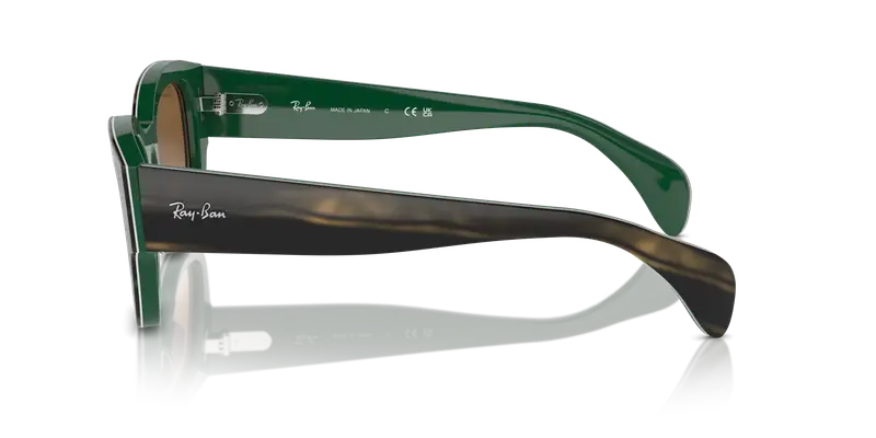 Ray - Ban Unisex RB7681S JORGE 140251 Occhiali da sole Acetato Verde Marrone Squadrata Normale Sfumato miniatura 3