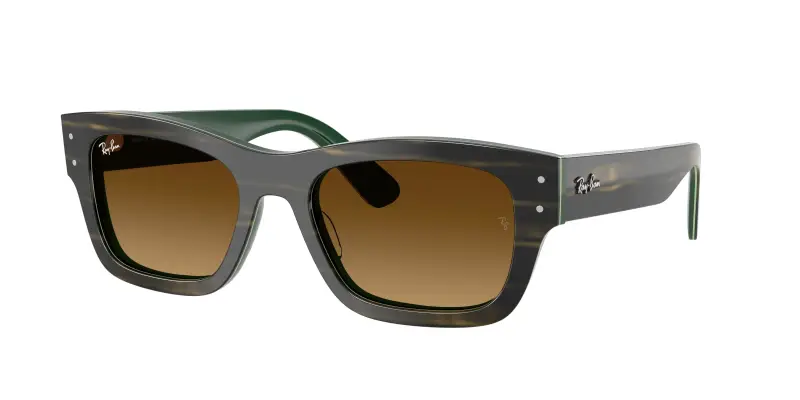 Unisex RB7683S JOSEPH 140285 Occhiali da sole Acetato Verde Marrone Squadrata Normale Sfumato