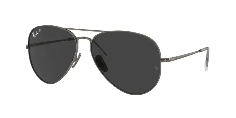 Ray - Ban Unisex RB8089 AVIATOR TITANIUM 165/48 Occhiali da sole Titanio Grigio Nero Pilot Polarizzata