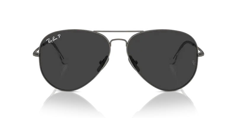 Ray - Ban Unisex RB8089 AVIATOR TITANIUM 165/48 Occhiali da sole Titanio Grigio Nero Pilot Polarizzata miniatura 2
