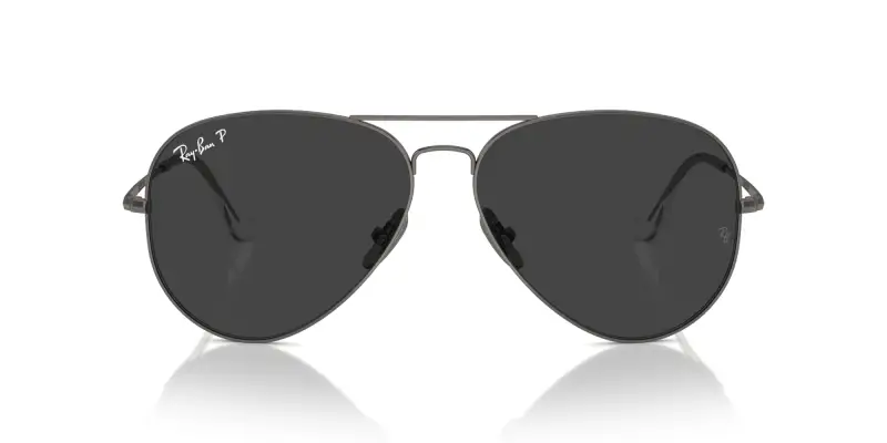 Unisex RB8089 AVIATOR TITANIUM 165/48 Occhiali da sole Titanio Grigio Nero Pilot Polarizzata miniatura 3