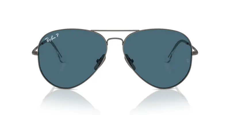 Unisex RB8089 AVIATOR TITANIUM 165/S2 Occhiali da sole Titanio Grigio Blu Pilot Polarizzata Antiriflesso miniatura 3