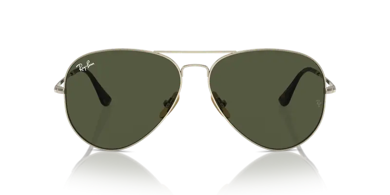 Ray - Ban Unisex RB8089 AVIATOR TITANIUM 926531 Occhiali da sole Titanio Oro Verde Pilot Normale miniatura 2