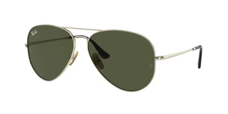 Unisex RB8089 AVIATOR TITANIUM 926531 Occhiali da sole Titanio Oro Verde Pilot Normale