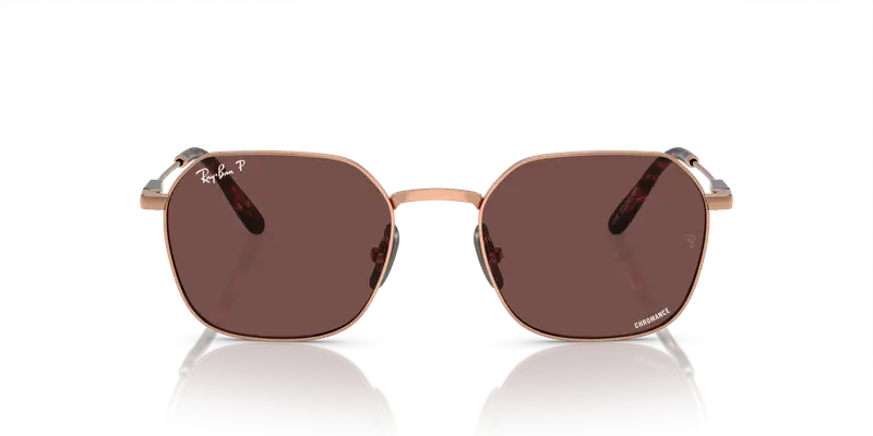 Ray - Ban Unisex RB8094 JIM TITANIUM 9266AF Occhiali da sole Titanio Marrone Viola Geometrica Polarizzata Antiriflesso miniatura 2