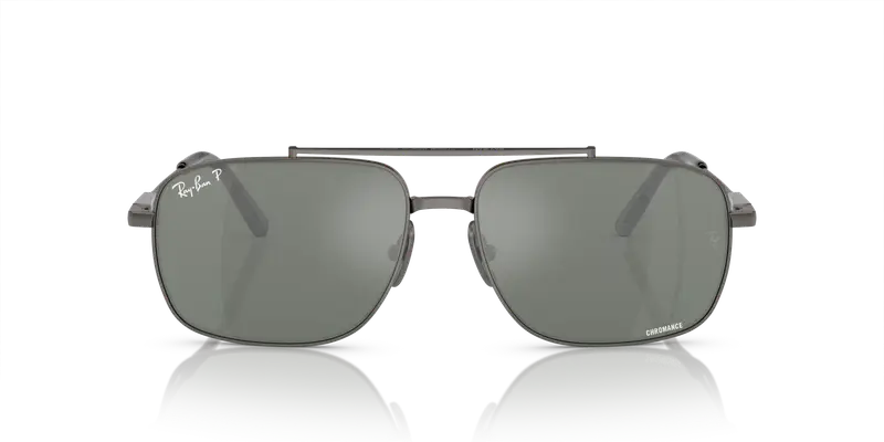 Ray - Ban Unisex RB8096 MICHAEL TITANIUM 165/GK Occhiali da sole Metallo Grigio Grigio Pillow Polarizzata Specchiato miniatura 2