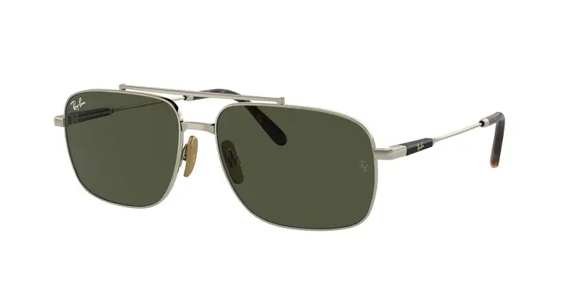 Ray - Ban Unisex RB8096 MICHAEL TITANIUM 926531 Occhiali da sole Metallo Oro Verde Pillow Normale
