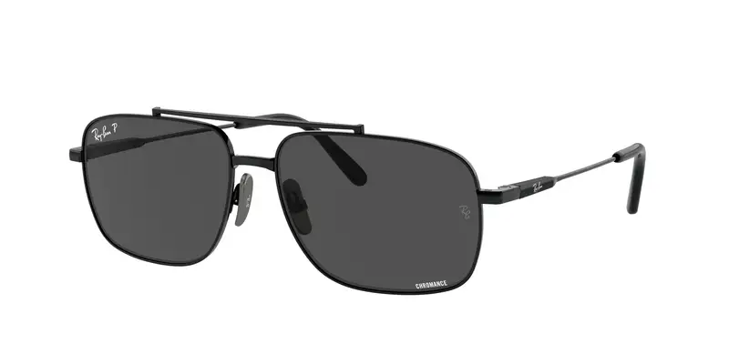 Ray - Ban Unisex RB8096 MICHAEL TITANIUM 9267K8 Occhiali da sole Titanio Nero Grigio Pillow Polarizzata Antiriflesso