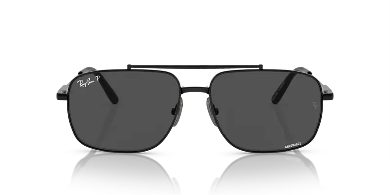 Ray - Ban Unisex RB8096 MICHAEL TITANIUM 9267K8 Occhiali da sole Titanio Nero Grigio Pillow Polarizzata Antiriflesso miniatura 2