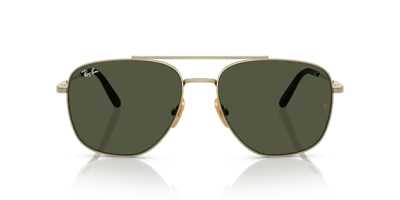 Ray - Ban Unisex RB8097 WILLIAM TITANIUM 926531 Occhiali da sole Titanio Oro Verde G15 Squadrata Normale miniatura 2