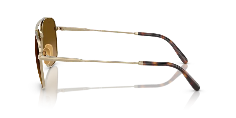 Ray - Ban Unisex RB8097 WILLIAM TITANIUM 9265M2 Occhiali da sole Titanio Oro Marrone Squadrata Polarizzata miniatura 3