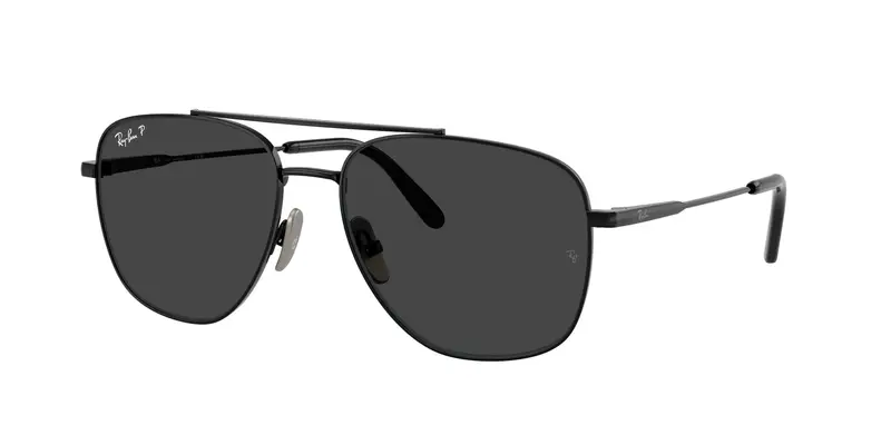 Ray - Ban Unisex RB8097 WILLIAM TITANIUM 926748 Occhiali da sole Titanio Nero Grigio Squadrata Polarizzata