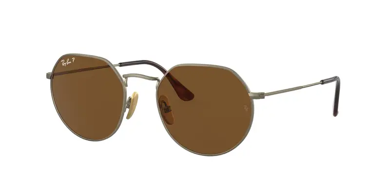 Ray - Ban Unisex RB8165  920757 Occhiali da sole Titanio Oro Marrone Geometrica Polarizzata