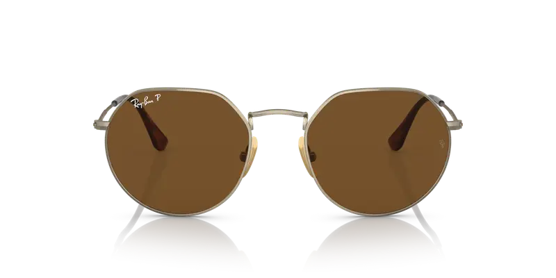 Ray - Ban Unisex RB8165 920757 Occhiali da sole Titanio Oro Marrone Geometrica Polarizzata miniatura 2