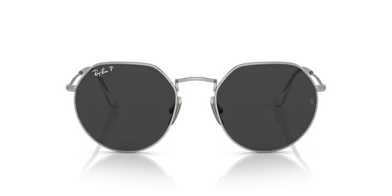 Ray - Ban Unisex RB8165 920948 Occhiali da sole Titanio Argento Nero Geometrica Polarizzata miniatura 2