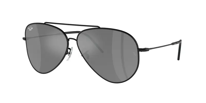 Unisex RBR0101S AVIATOR REVERSE 002/GS Occhiali da sole Metallo Nero Argento Pilot Normale Specchiato