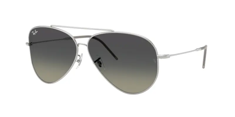 Unisex RBR0101S AVIATOR REVERSE 003/11 Occhiali da sole Metallo Argento Grigio Pilot Normale Sfumato