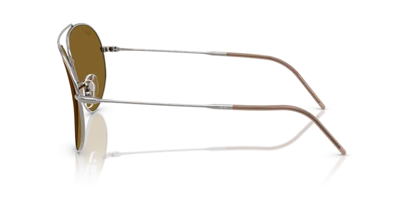 Ray - Ban Unisex RBR0101S AVIATOR REVERSE 004/83 Occhiali da sole Metallo Grigio Marrone Pilot Polarizzata miniatura 3