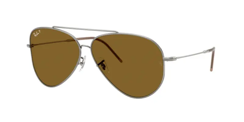 Unisex RBR0101S AVIATOR REVERSE 004/83 Occhiali da sole Metallo Grigio Marrone Pilot Polarizzata