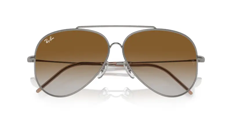 Unisex RBR0101S AVIATOR REVERSE 004/CB Occhiali da sole Metallo Grigio Marrone Pilot Normale Sfumato miniatura 2