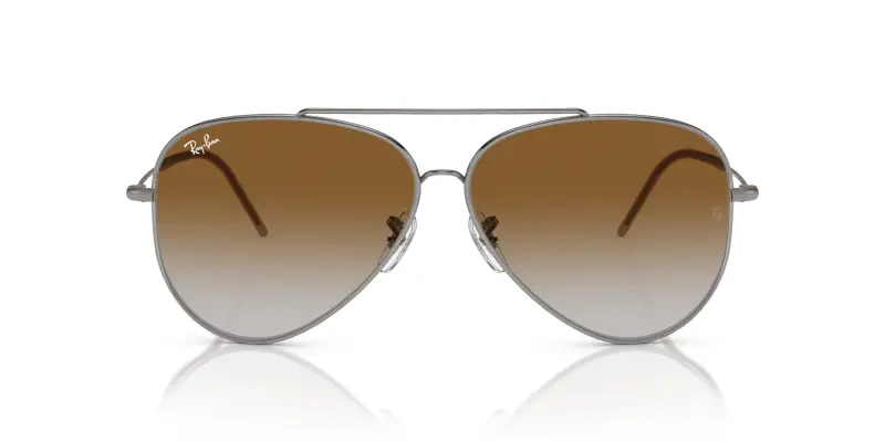Unisex RBR0101S AVIATOR REVERSE 004/CB Occhiali da sole Metallo Grigio Marrone Pilot Normale Sfumato miniatura 3