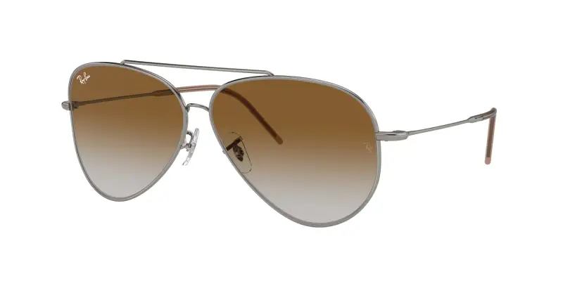 Unisex RBR0101S AVIATOR REVERSE 004/CB Occhiali da sole Metallo Grigio Marrone Pilot Normale Sfumato