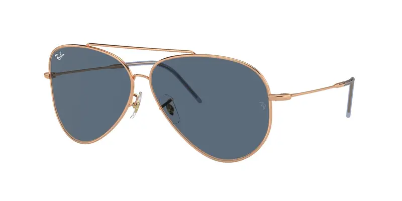 Ray - Ban Unisex RBR0101S AVIATOR REVERSE 92023A Occhiali da sole Metallo Oro Blu Pilot Normale
