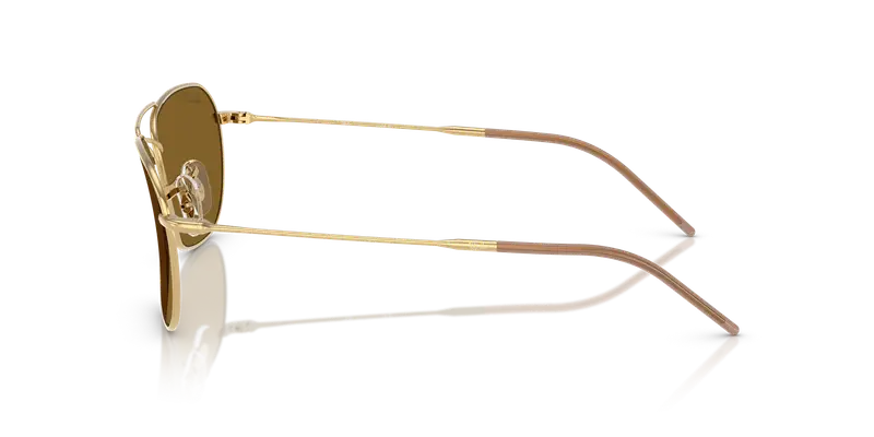 Ray - Ban Unisex RBR0102S CARAVAN REVERSE 001/83 Occhiali da sole Metallo Oro Marrone Squadrata Polarizzata miniatura 3