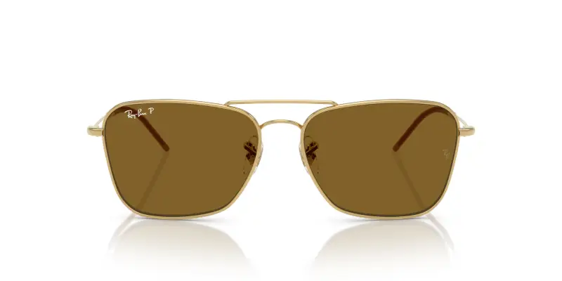 Unisex RBR0102S CARAVAN REVERSE 001/83 Occhiali da sole Metallo Oro Marrone Squadrata Polarizzata miniatura 3