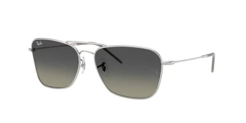 Unisex RBR0102S CARAVAN REVERSE 003/11 Occhiali da sole Metallo Argento Grigio Squadrata Normale Sfumato