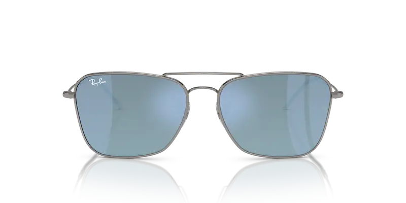 Ray - Ban Unisex RBR0102S CARAVAN REVERSE 004/GA Occhiali da sole Metallo Grigio Blu Squadrata Normale Specchiato miniatura 2