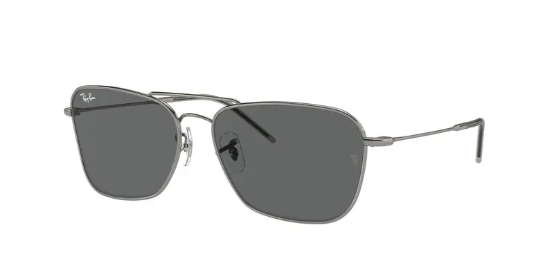 Ray - Ban Unisex RBR0102S CARAVAN REVERSE 004/GR Occhiali da sole Metallo Grigio Grigio Squadrata Normale