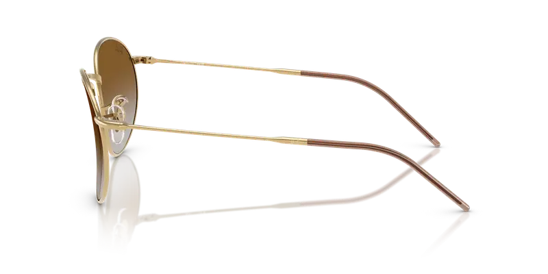 Ray - Ban Unisex RBR0103S ROUND REVERSE 001/CB Occhiali da sole Metallo Oro Marrone Pantos Normale Sfumato miniatura 3