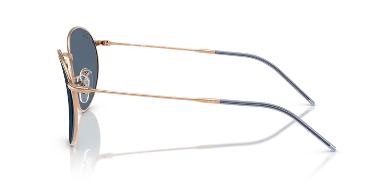 Ray - Ban Unisex RBR0103S ROUND REVERSE 92023A Occhiali da sole Metallo Oro Blu Pantos Normale miniatura 3