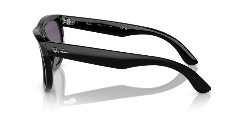 Ray - Ban Unisex RBR0502S WAYFARER REVERSE 66771A Occhiali da sole Acetato Nero Viola Squadrata Normale miniatura 3