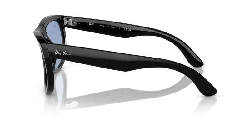 Ray - Ban Unisex RBR0502S WAYFARER REVERSE 667772 Occhiali da sole Acetato Nero Blu Squadrata Normale miniatura 3