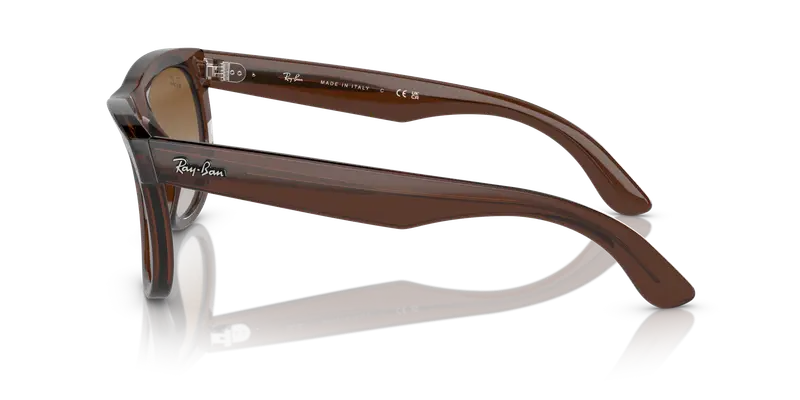 Ray - Ban Unisex RBR0502S WAYFARER REVERSE 6709CB Occhiali da sole Iniettato Marrone Marrone Squadrata Normale Sfumato miniatura 3