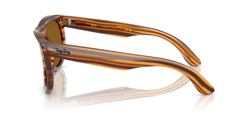 Ray - Ban Unisex RBR0502S WAYFARER REVERSE 679183 Occhiali da sole Acetato Marrone Marrone Squadrata Polarizzata miniatura 3