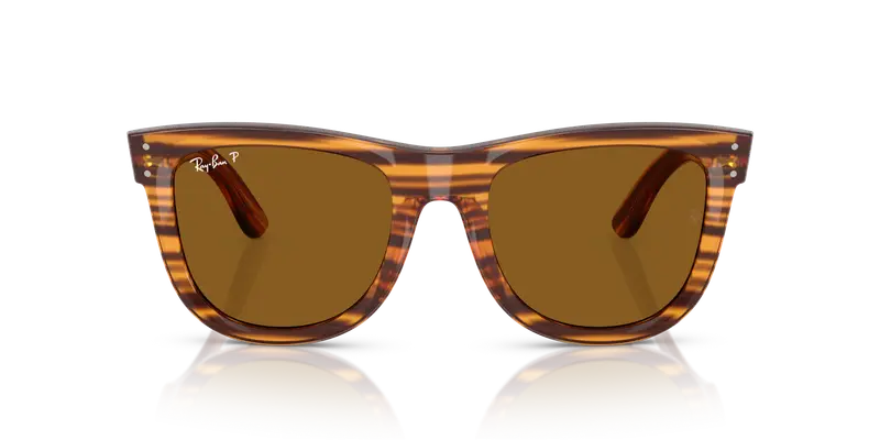 Ray - Ban Unisex RBR0502S WAYFARER REVERSE 679183 Occhiali da sole Acetato Marrone Marrone Squadrata Polarizzata miniatura 2