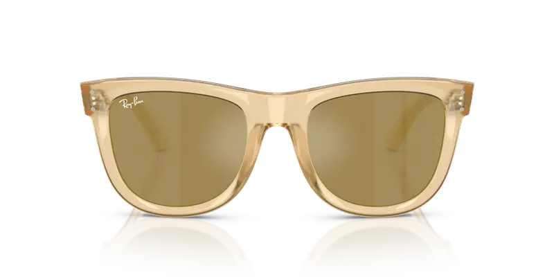 Ray - Ban Unisex RBR0502S WAYFARER REVERSE 68215A Occhiali da sole Acetato Giallo Marrone Squadrata Specchiate miniatura 2